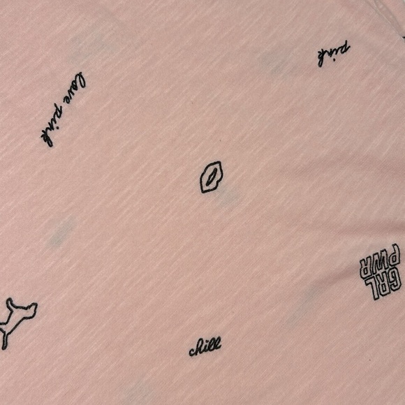 PINK Victoria’s Secret Girl Power Oversized V-Neck Soft Boyfriend Tee T-Shirt S - Picture 10 of 13